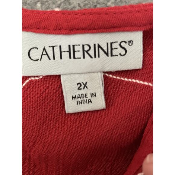 CATHERINES 2X Boho Embroidery Top Blouse Floral Fairy Artsy Flowy Flutter Sleeve - Picture 6 of 11